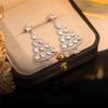 Vintage Crystal Zircon Christmas Tree Earrings for Women Temperament Rhinestone Tassel Drop Earrings Party Jewelry Bijoux Gifts