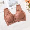 Large Front Buckle Gathers Bra, Fixed Cup Lifting, Top Brace, Lace Vest Style Bra