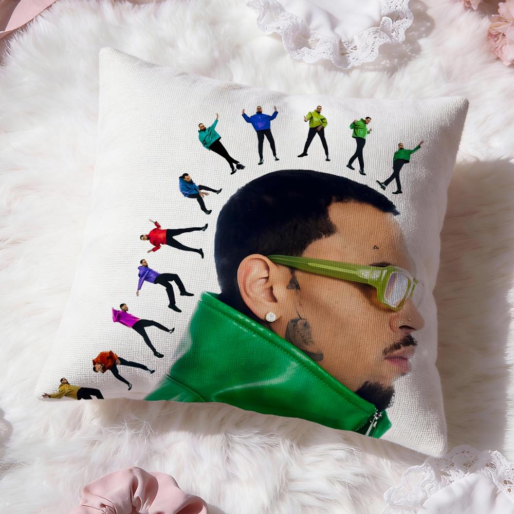 Hot C-Chris Brown Cushion Cover Premium Comfort Reversible Pillow Cove -Two in One Design for Any Room & Car Interior