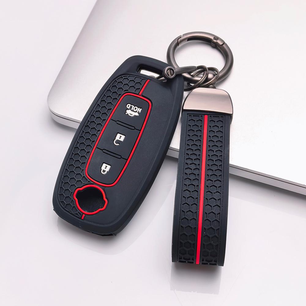 Key Fob Cover for Nissan Altima Sentra Rogue Pathfinder Frontier Murano Kicks Titan with Keychain Anti-Scratch Surface Shockproof Structure