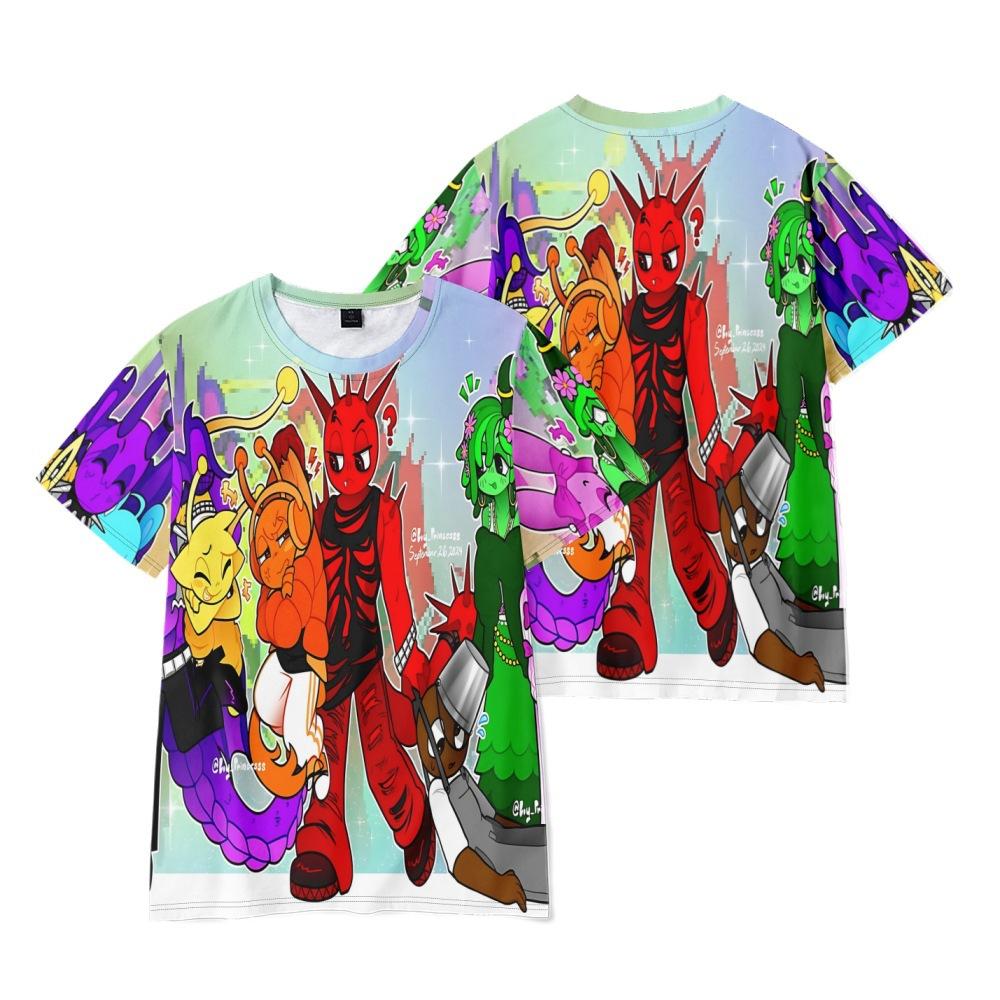 Sprunki T-shirt voor Mannen Vrouwen Zomerkleding Fitness Ronde Hals Anime Man T-shirt voor Mannen Oversized Mannen T-shirts Tops