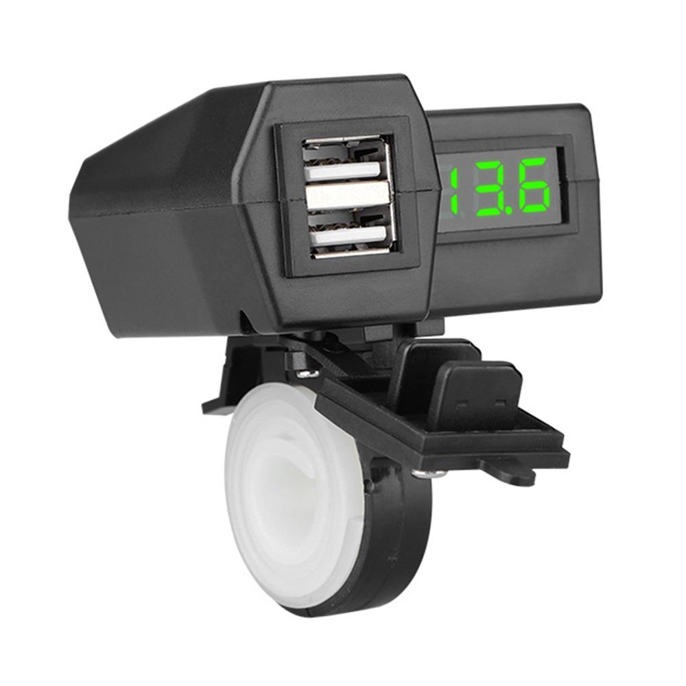 

5 В 3,6 А быстрая зарядка 3.0 мотоциклетные USB-зарядные устройства с предохранителем 25 А двухпортовый разветвитель с вольтметром водонепроницаемый чехол 12-24 В зелёный