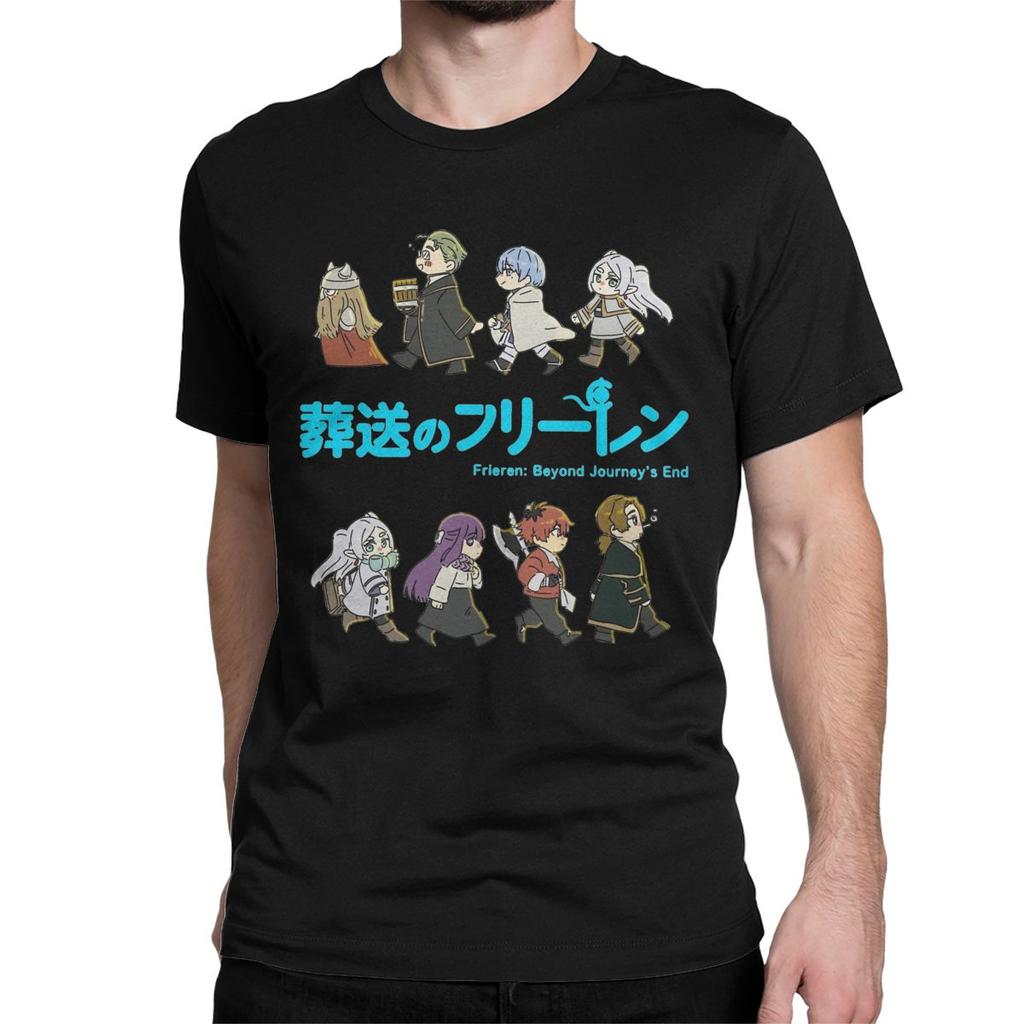 Frieren Trička s plnou postavou pro muže Bavlna Móda pro pánské tričko Kulatý výstřih Anime Tričko Krátký rukáv Topy Originální