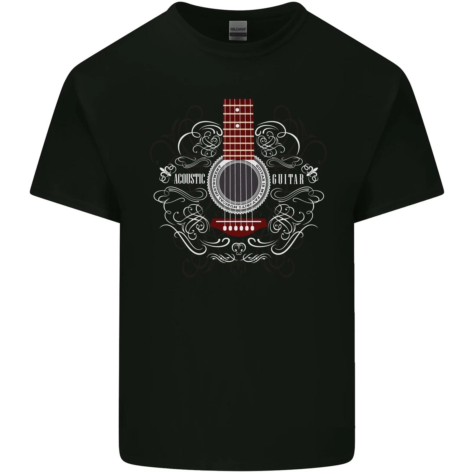 Acoustic Guitar Swirls Kids T-Shirt Childrens S