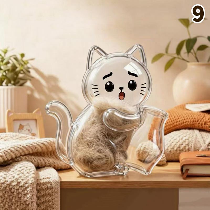 Transparent Cat Hair Storage Refrigerator Magnets Pet Fur Keepsake Capsule Diy Souvenirs Cat Whiskers Collector Fridge Magnet