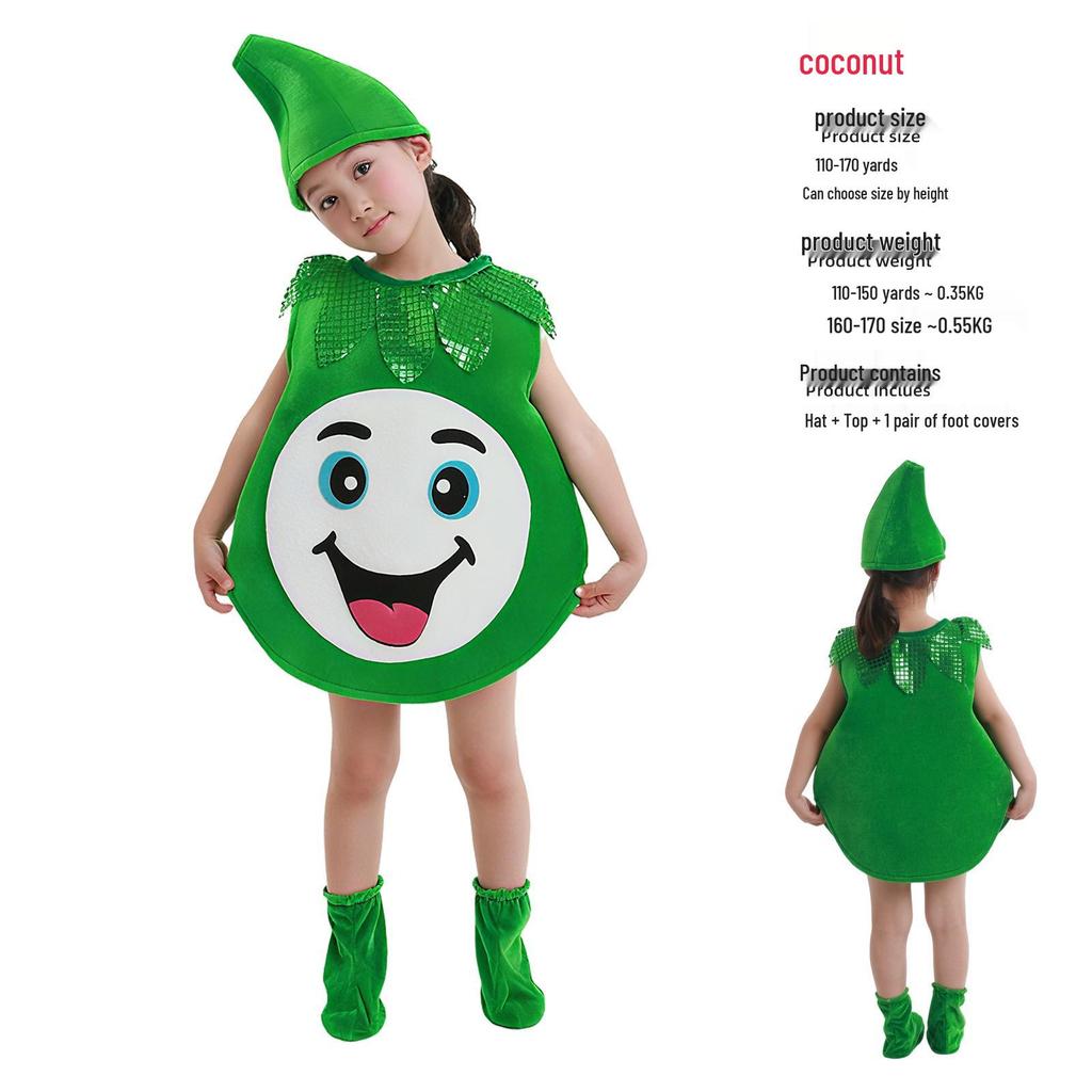 Children's Fruit-Themed Dance Costume: Apple, Banana, Strawberry, Pitaya Cosplay