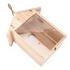 Wooden Window Bird House with Strong Suction Cup Outdoor Bird House for Garden Yard Decoration
