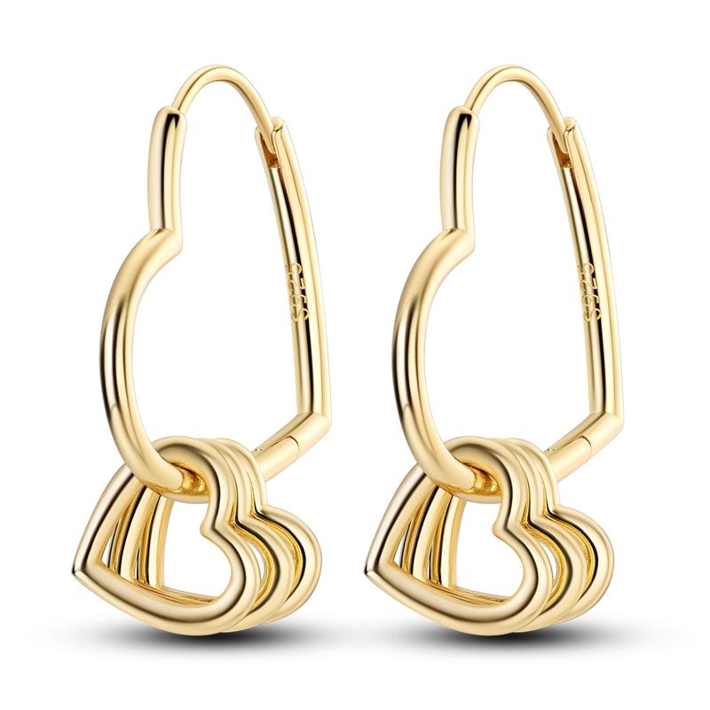925 Silver Earrings Luxury Rose Gold Color Heart Star Moon Earrings for Women Wedding Party Fashion Jewelry Joyas