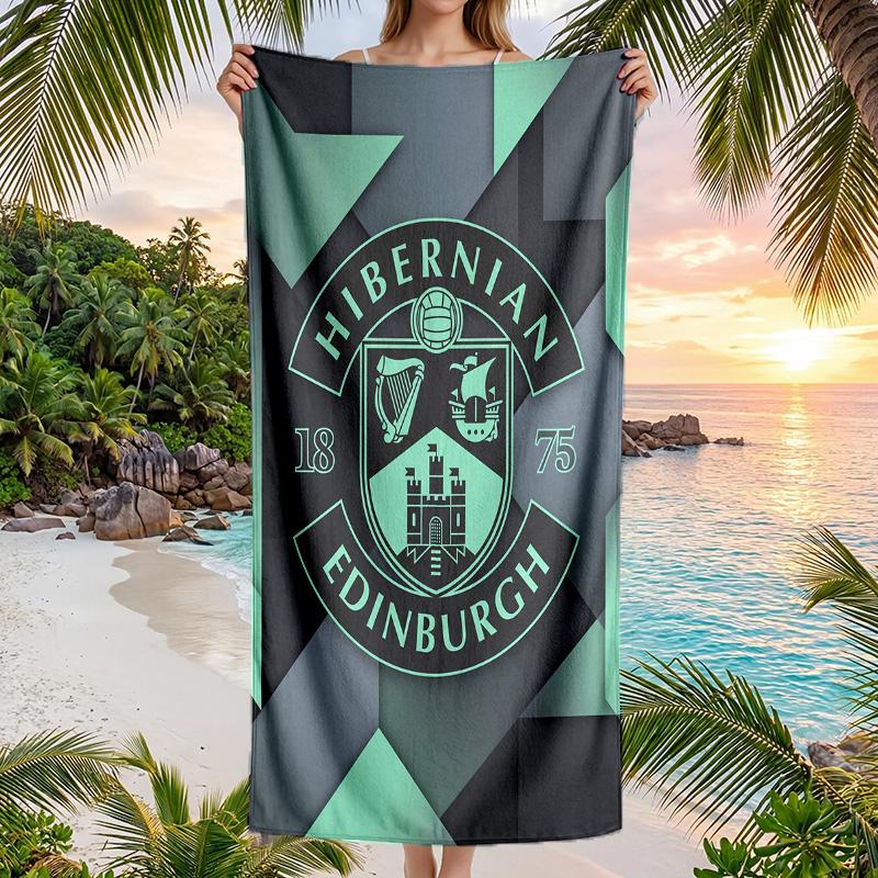 Hibernian FC Aufdruck Schnelltrocknendes Strandtuch Mikrofaser Saugfähig Tragbares Reise-Badetuch