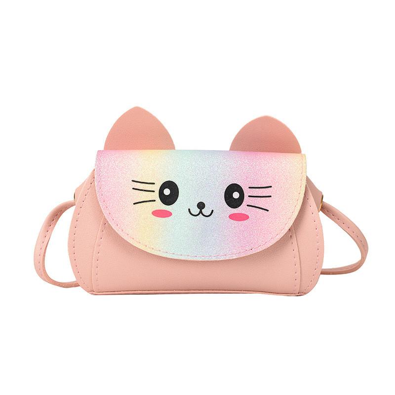 

Adorable Cartoon Cat Shoulder Bag For Kids Featuring Colorful Designs And Breathable Fabric розовый