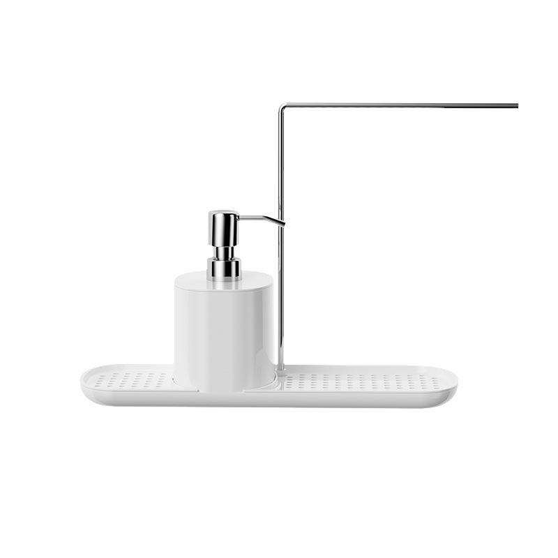 Japanese Dual-Use Kitchen Rack: Manual Soap & Hand Sanitizer Dispenser