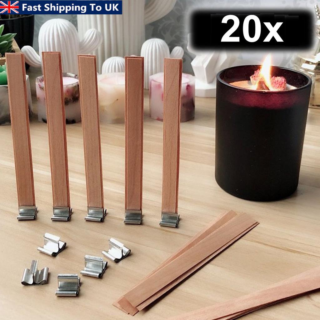 20 x 150mm-15cm Pre Waxed Wicks For candle making with sustainers.