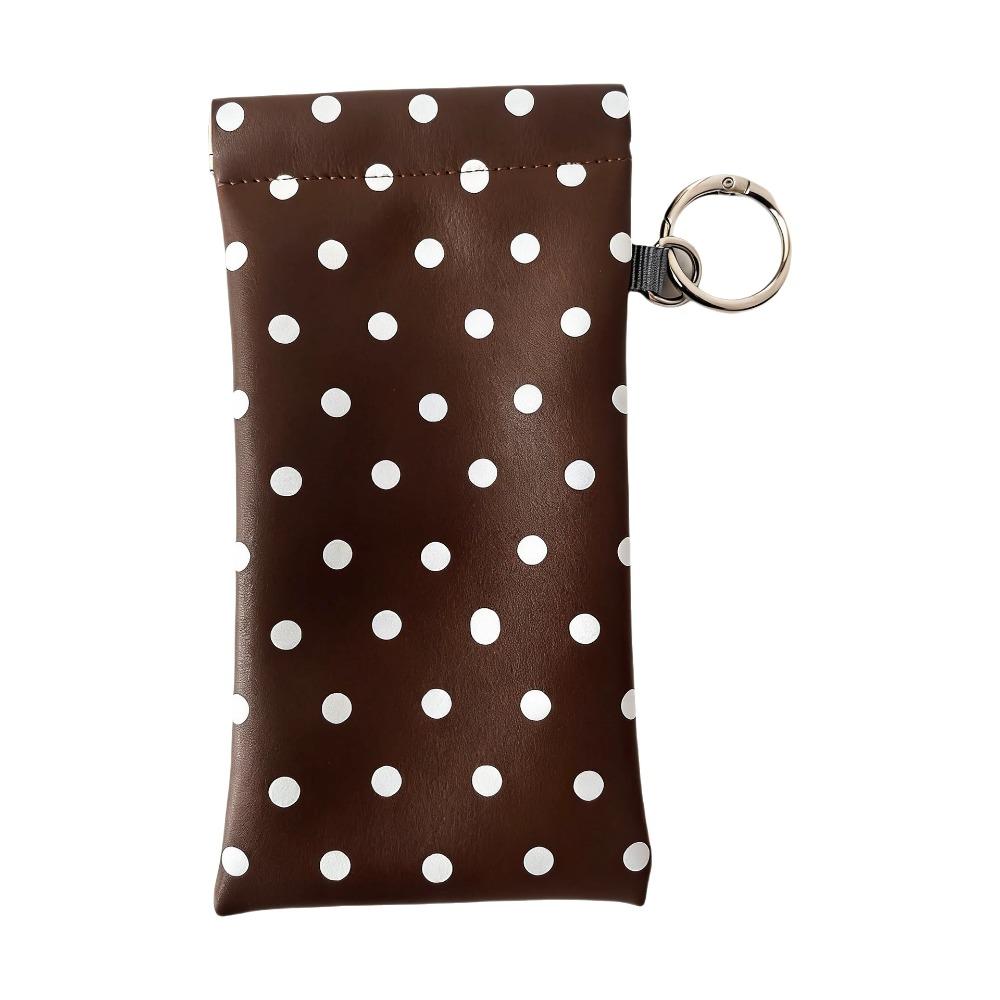 

New Polka Dot Eyeglass Bag Leather Automatic Closure Sunglasses Pouch Portable Hanging Bag Travel Eyewear Cases & Bags