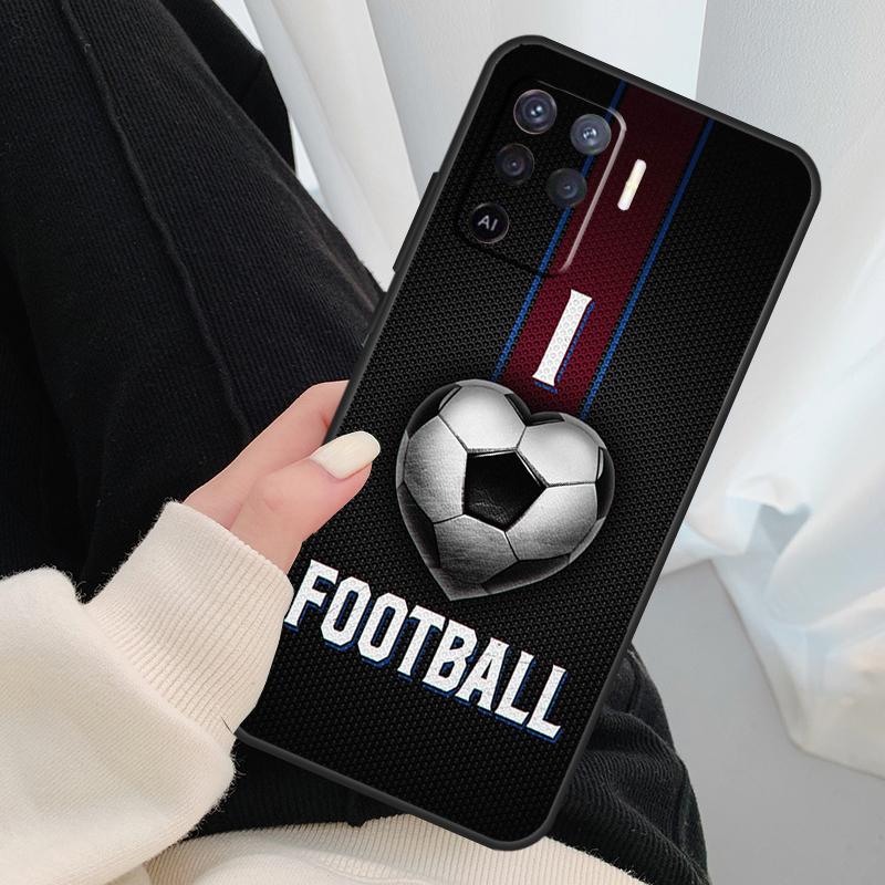 Football Soccer Ball Case For Oppo A17 A57 A77 A40 A78 A54 A74 A94 A76 A16 A96 A18 A60 A80 A38 A58 A98 A15 A5 Pro