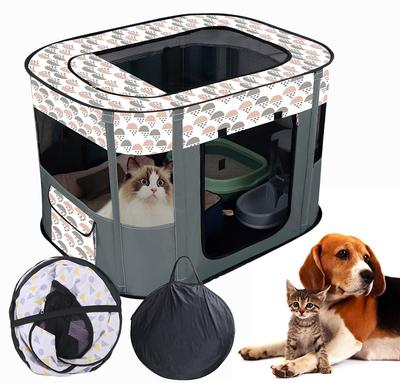 Lightweight, Portable, Foldable Pet Playpen, Rectangular, Suitable for Small and Medium-sized Dogs, Cats, and Other Small Animals. Stylish, with a Cov