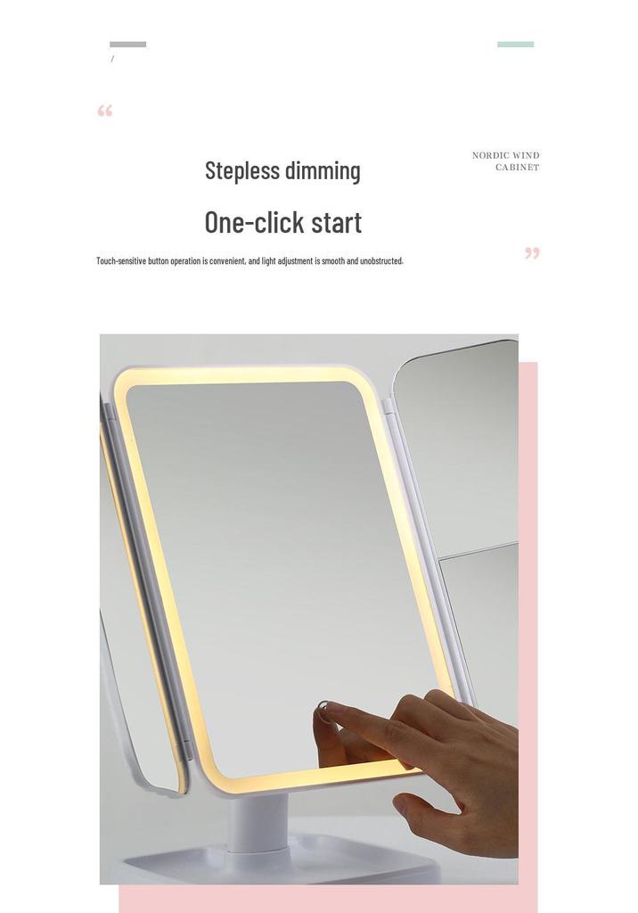 Three-Sided LED Vanity Mirror with 270° Wide Angle