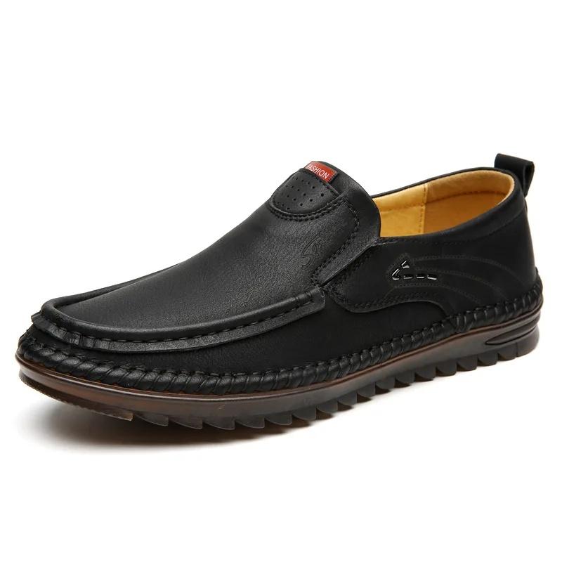 Men Leather Shoes Slip On Brown Shoes Leather Loafers Mens Moccasins Shoes Italian Designer Shoes