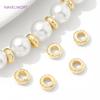 Spacer Beads For Jewelry Making Supplies 14K Gold Plated Round Beads Separators Brass Large Hole Beads,DIY Bracelet Findings