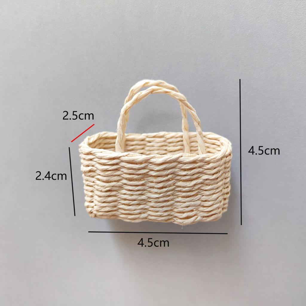 Miniature Mini Dollhouse Bouquet Basket Handmade Fashion Hand Woven Basket Diy Paper Vine Basket For Bjd Dolls/For Ob11 Dolls