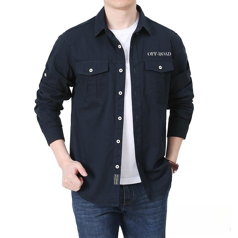 Spring and Autumn Shirt Men's Long Sleeve Casual Loose Men's Business Long Sleeve Shirt Pure Cotton Men's Spring Clothing Top