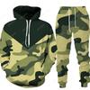 Europe and the United States New 3D Digital Printing Fashion Men's Outdoor Suit Sports Suit, Hooded Sweater Suit