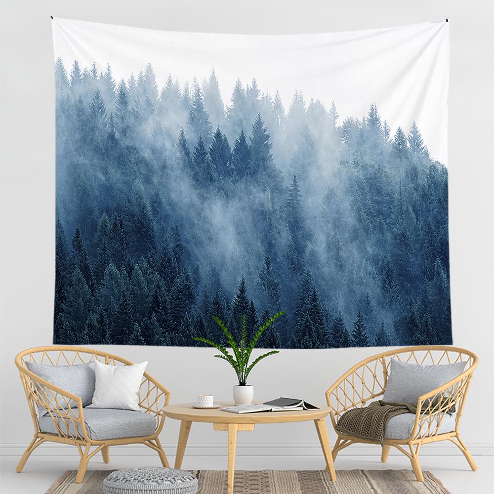 Mountain Psychedelic Tapestry Forest Wall Hanging Bohemian Witchcraft Dorm Decor