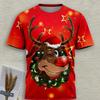 Funny 3D Merry Christmas Print Kids Clothes Casual Short Sleeve T Shirts for Boys Girls 2-14Y Xmas Gift for Children Top