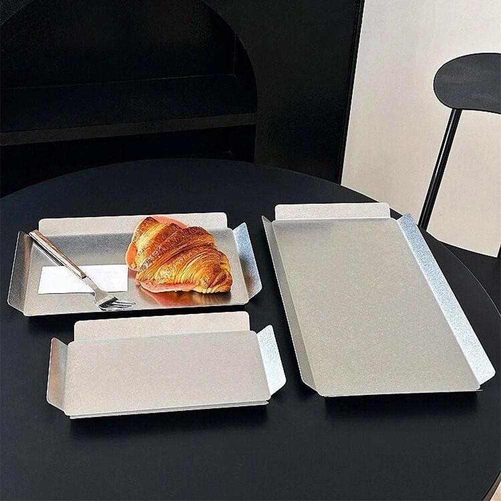 Snow Grey Serving Platter Rust Resistant Steak Dish Stainless Steel Serving Tray Home Decoration