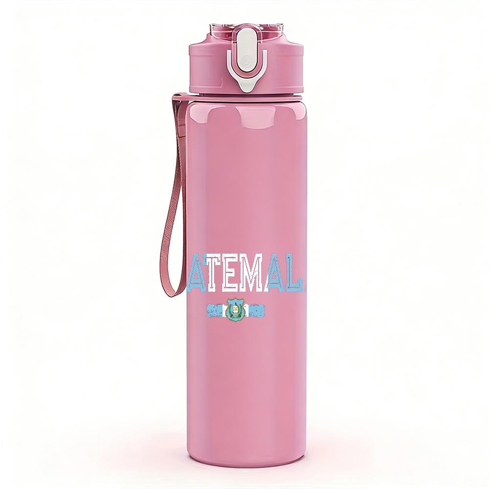 1PC Guatemala Minimalist Country Text Print 750ml Portable Sports Water Bottle Leakproof Gym Outdoor Travel Drink Cup