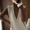 2021 Autumn College Style Long Knit Vest Dress: Loose Over-the-Knee, Elegant Mature Sister Style