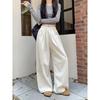 Southeast Asia Women's White Floor-Length Wide-Leg Casual Pants