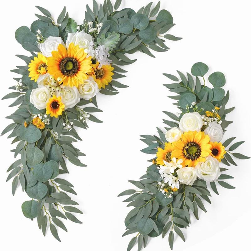 

2Pcs/Set Sign Background NEW Wedding Arch Flowers Romantic Wedding Decoration Flowers Kit Welcome Ceremony Artificial Flowers