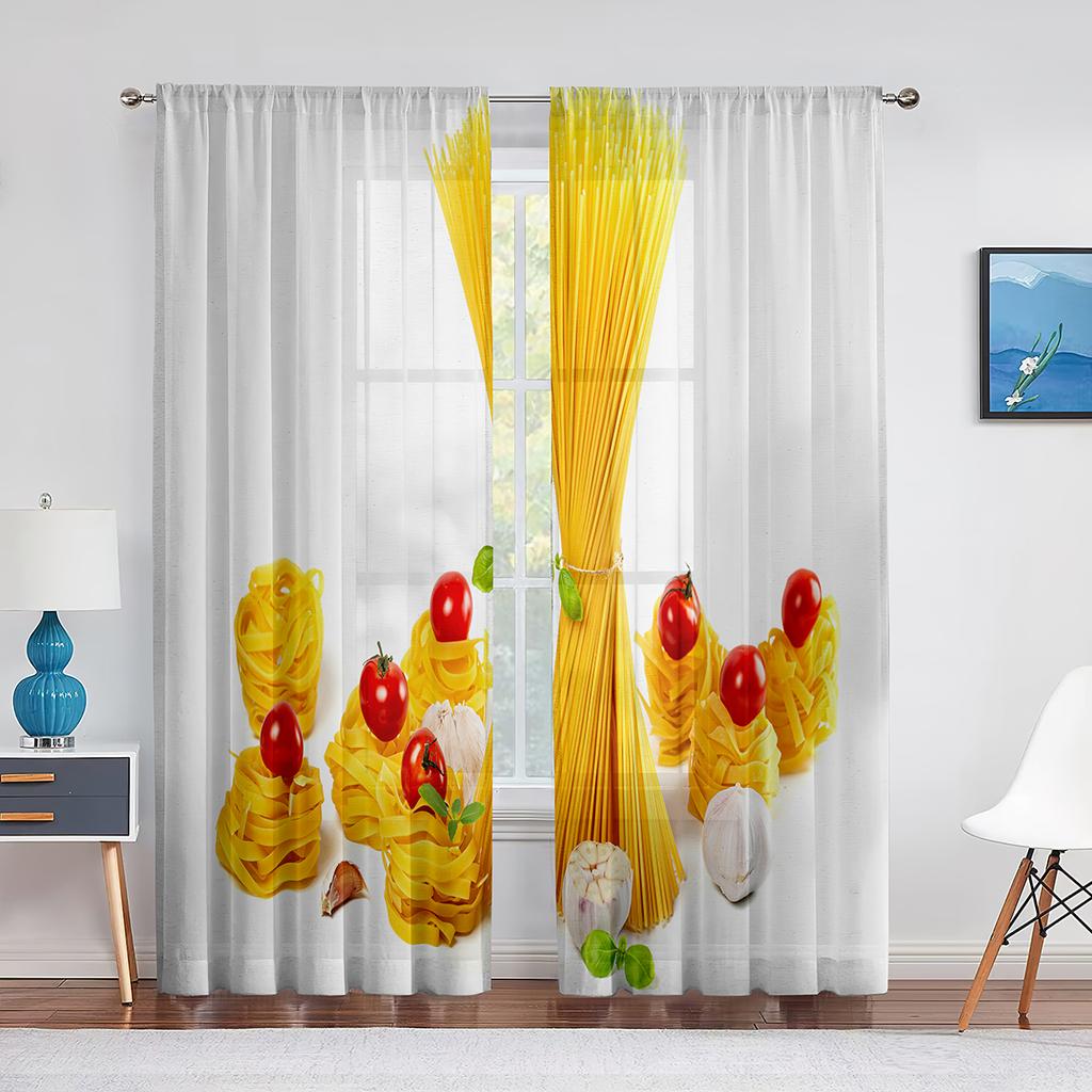 Spices and Herbs Peppers On A Wooden Background Sheer Curtain for Living Room Curtains Bedroom Kitchen Tulle Curtains Window