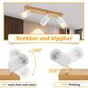Spot de plafond - NETTLIFE - GU10 - 3 ampoules - Rotatif 350° - Blanc métal