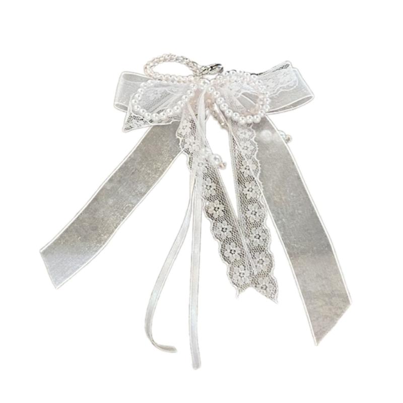 Eleganter Schlüsselanhänger mit Perlen, Handyanhänger, einzigartiger Schlüsselanhänger, Schleife, Taschenanhänger, Accessoire für Geldbörse und Rucksack