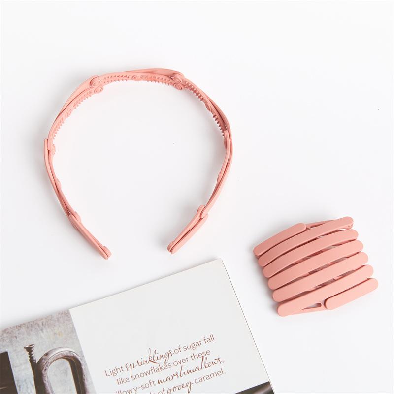 

Выдвижная повязка на голову, складная для переноски, с резинкой для волос и заколкой, летнее невидимое гнездо для волос для женщин