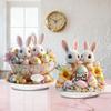 Easter Bunny Acrylic Table Sign 2D Flat Colorful Eggs Rabbit Decoration Home Living Room Valentine's Day Holiday Party Tabletop Ornament