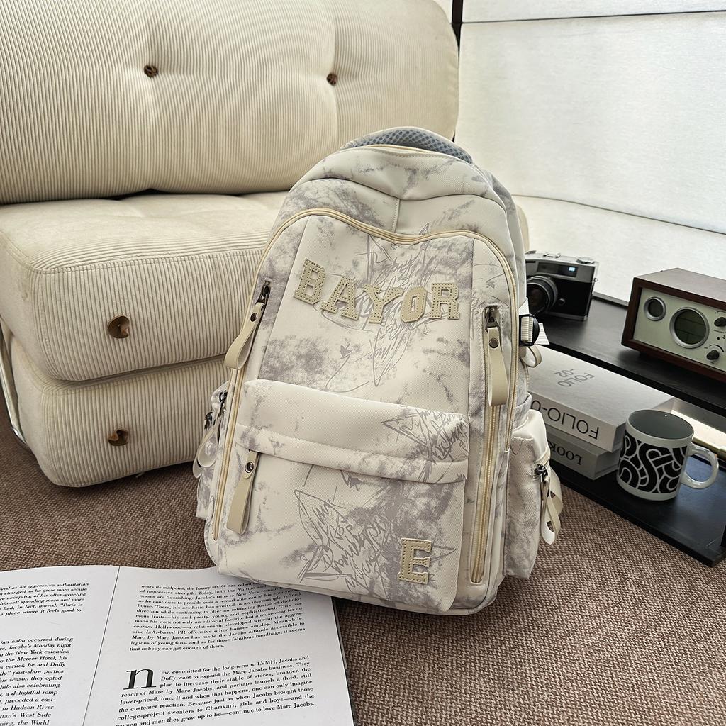 Schultasche Schultasche Männlich College-Student Große Kapazität High School Mittelstufe Schüler Trendige Marke Mode Vielseitig Trend Rucksack Harajuku