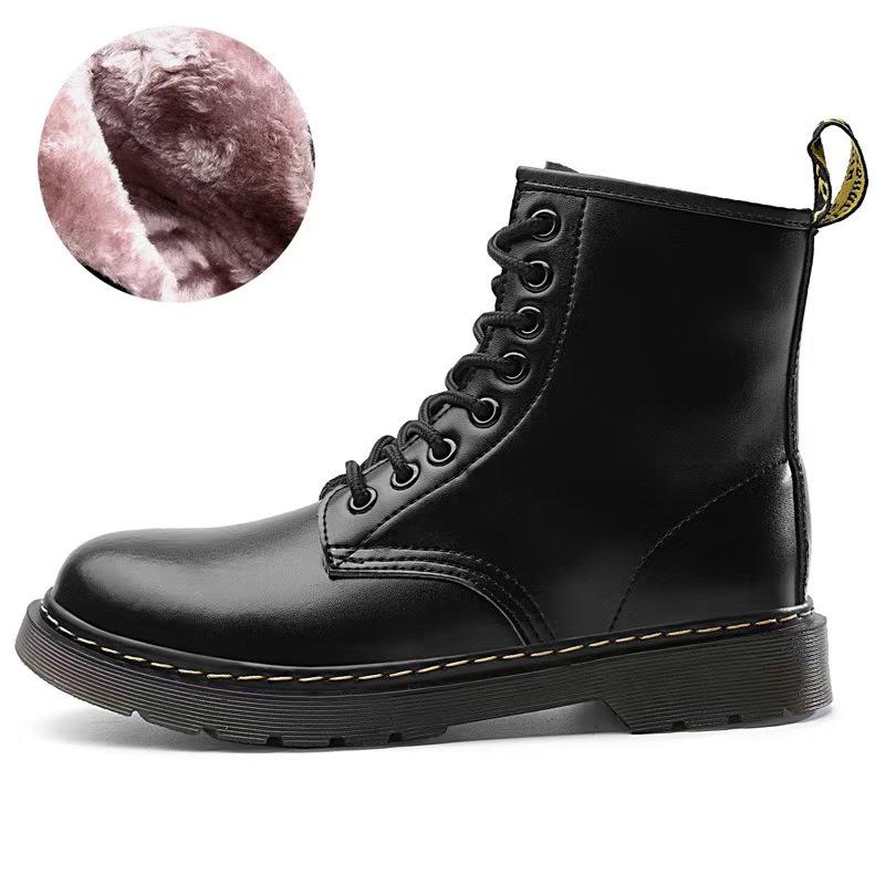 Men's Large-Size European Style Two-Layer Cowhide Martin Boots for Workwear and Casual Wear