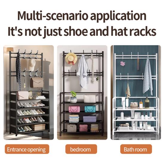 Multi-Layer Shoe Rack Doorway Clothes Hanger High Stability Simple Installation Shoes Shelf