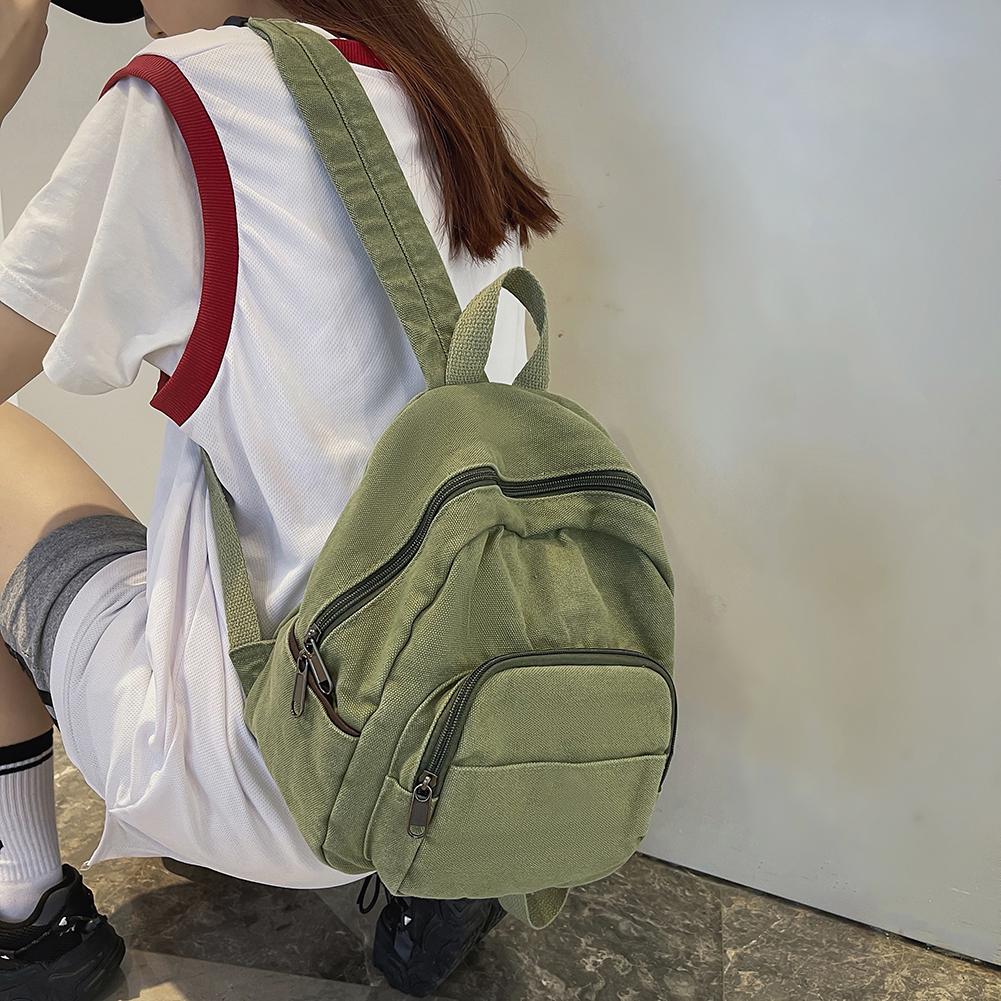 Preppy Styl Móda Ženy Jednobarevný Malý Batoh Studenti Dámy Cestovní Plátěná Školní Taška Batůžky Taška přes Rameno