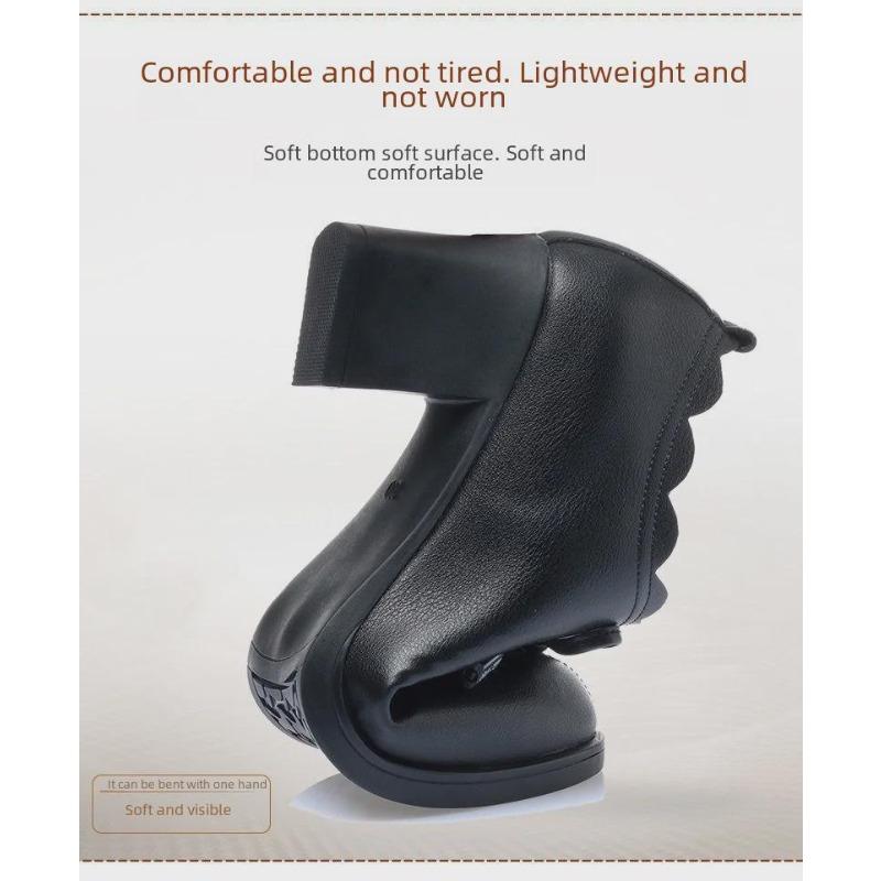 Spring 2025 Mid-Heeled Leather Bow Shoes for Women - Soft, Versatile, Comfortable High Heels