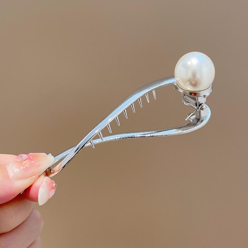 Lady Charm Pearl Hair Clips Hairpins Ponytail Clip Barrettes Hairgrips Headwear Women Hair Styling Tools