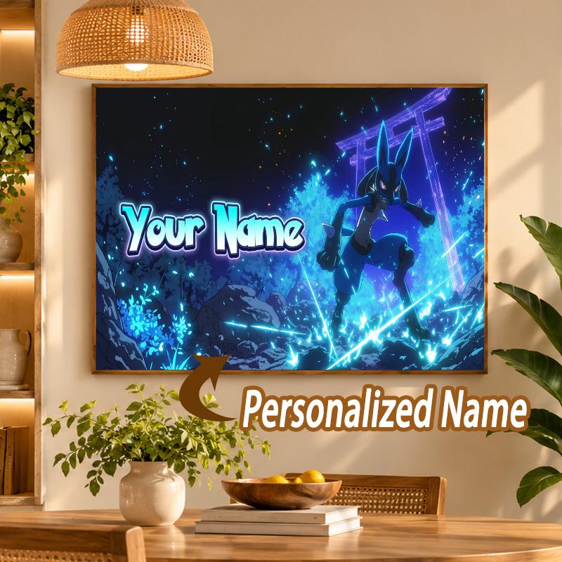 Lucario Custom Name Diamond Painting Personalized 5D Full Drill DIY Diamond Art Home Decor