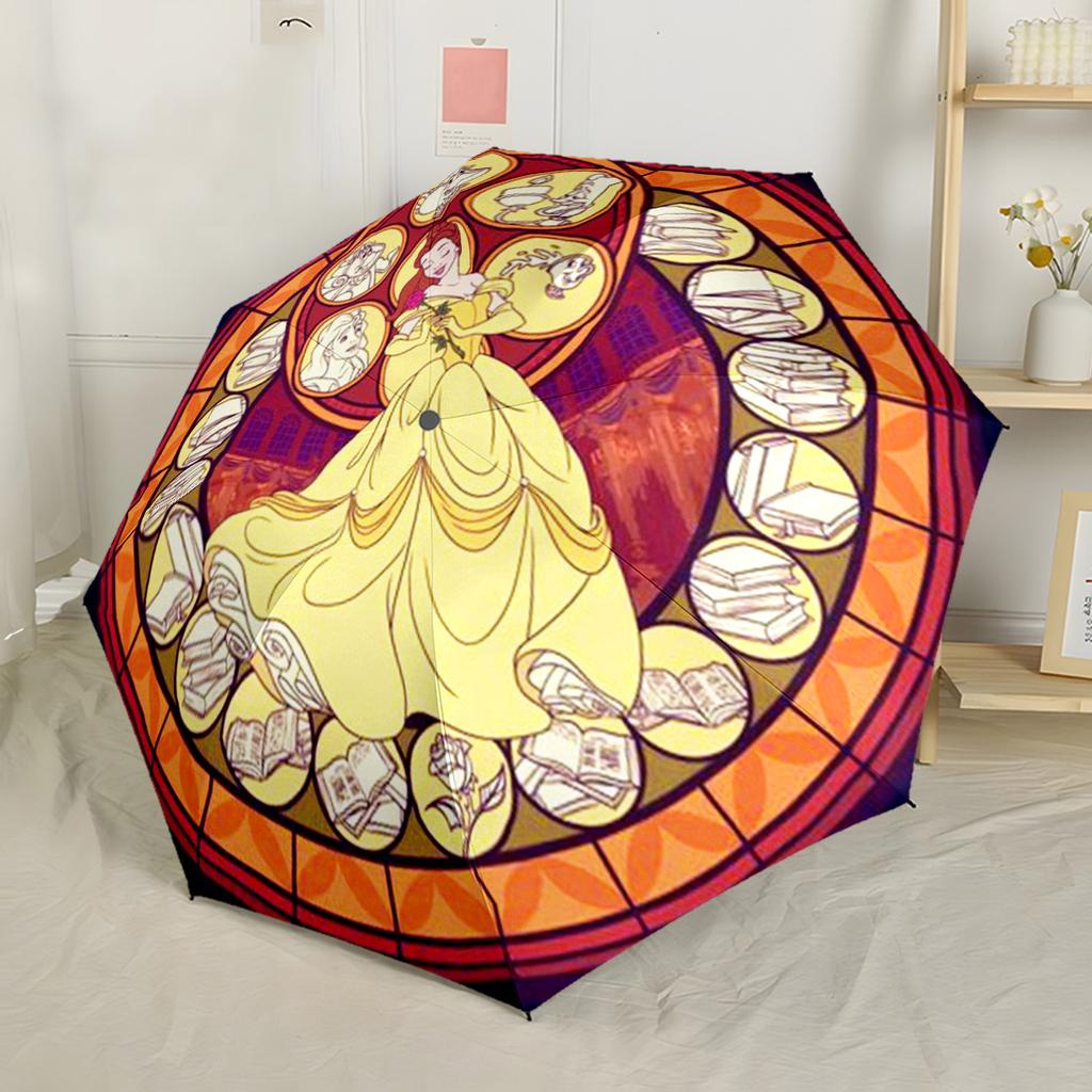 Snow White's Royal Frame Portable Automatic Umbrella with 8-Rib Lightweight Travel Essential Elegant Women's Umbrella Wedding Party Gift