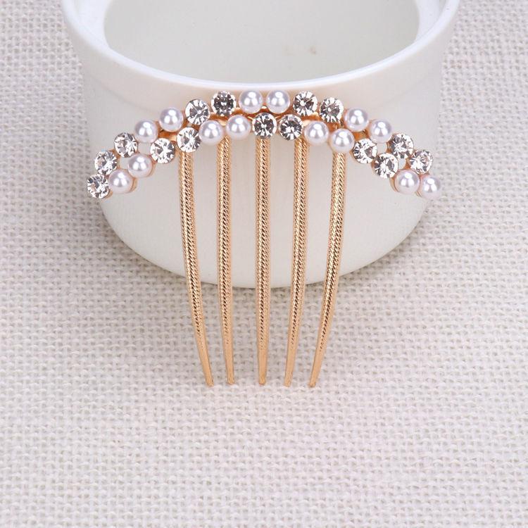 Korean Pearl Crystal Hairpin - Simple Updo Clip