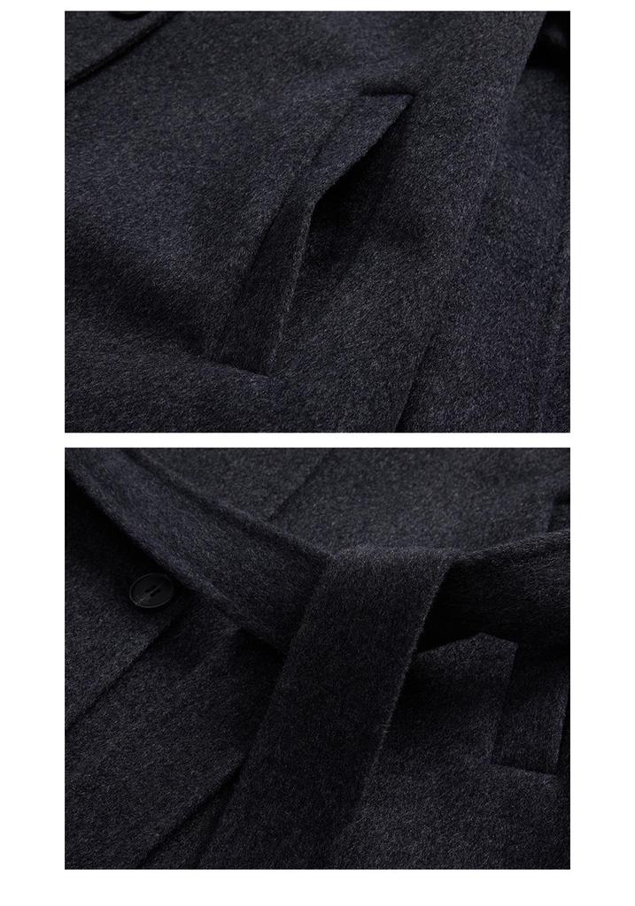 Elegant Double-Sided Wool Coat with Doll Collar and Multi-Button Design