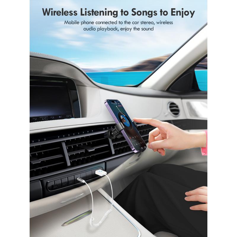 Araç Bluetooth uyumlu 5.0 Adaptör 3,5 mm Ses Aux Alıcı Verici Bluetooth uyumlu Handsfree Kiti