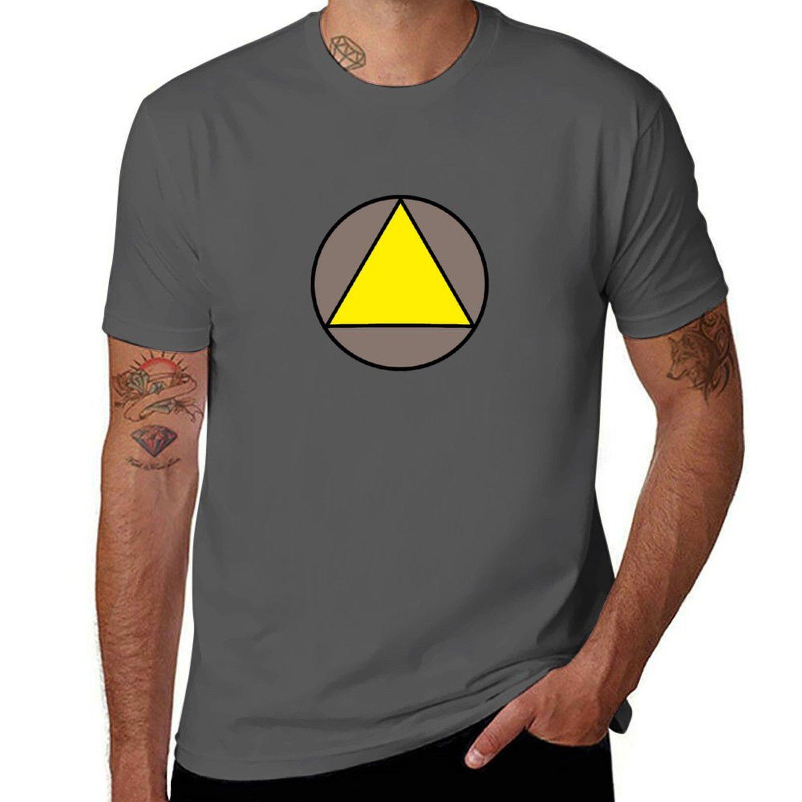 

Yellow Triangle T-Shirt man t shirts for men man t shirt cotton mens graphic t shirts T-Shirt 4XL