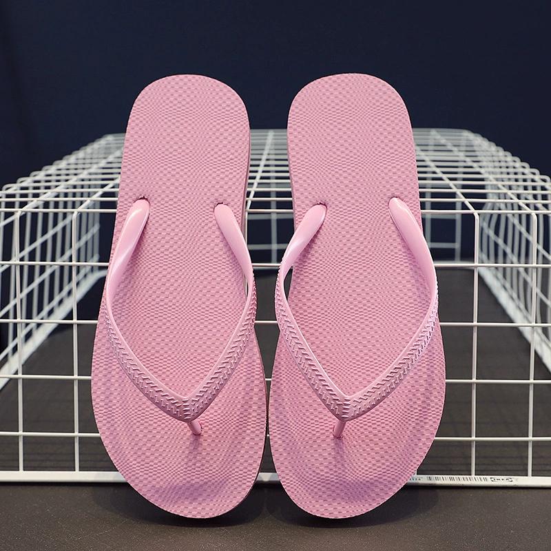 Flip-Flops Damen Sommer Rutschfest Einfach Outdoor-Bekleidung Einfarbig Zehensteg Meer Strand Paar Sandalen und Hausschuhe Damen und Herren